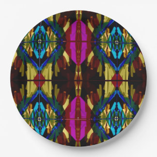 Colourful paper party plates