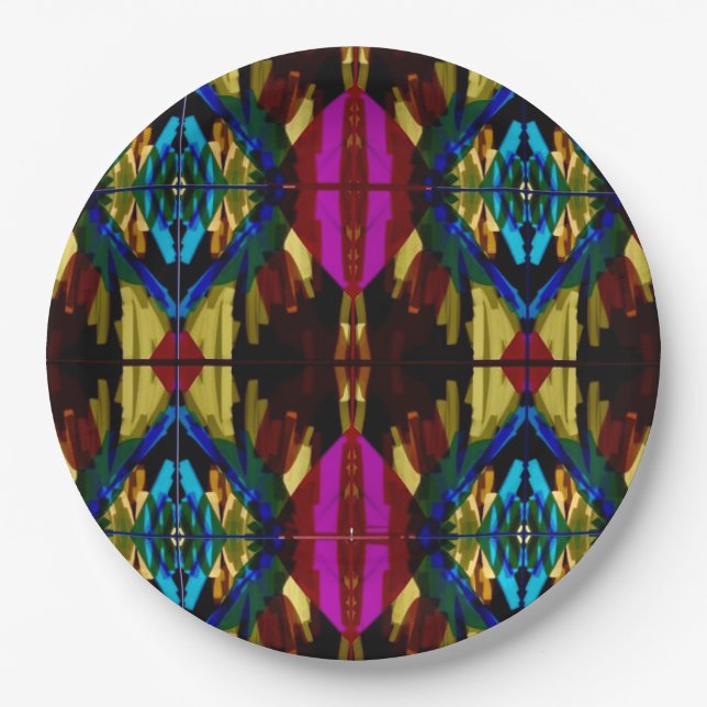Colourful paper party plates (Front)
