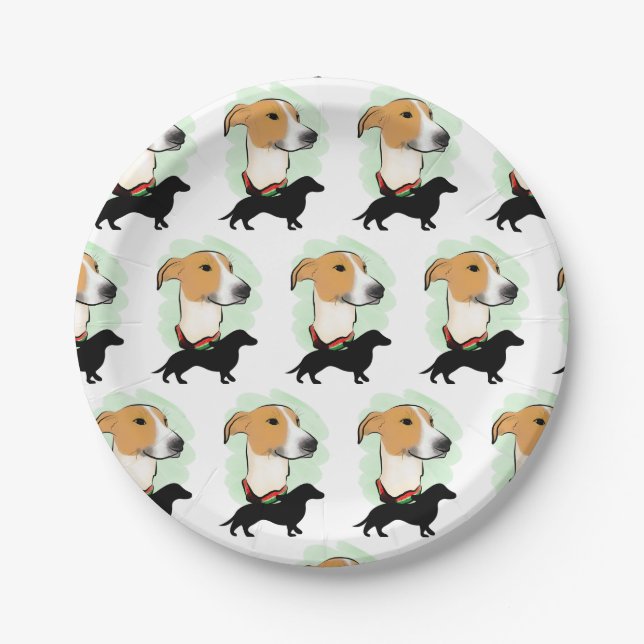 Colourful paper Plate with dog design (Front)