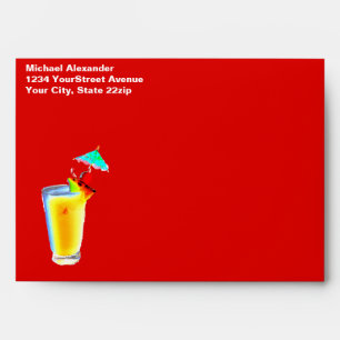 Colourful Paper Umbrella Cocktails Envelopes