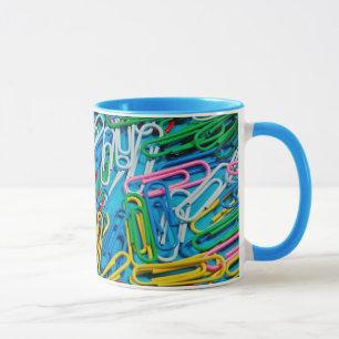 Colourful paperclip design coffee mug
