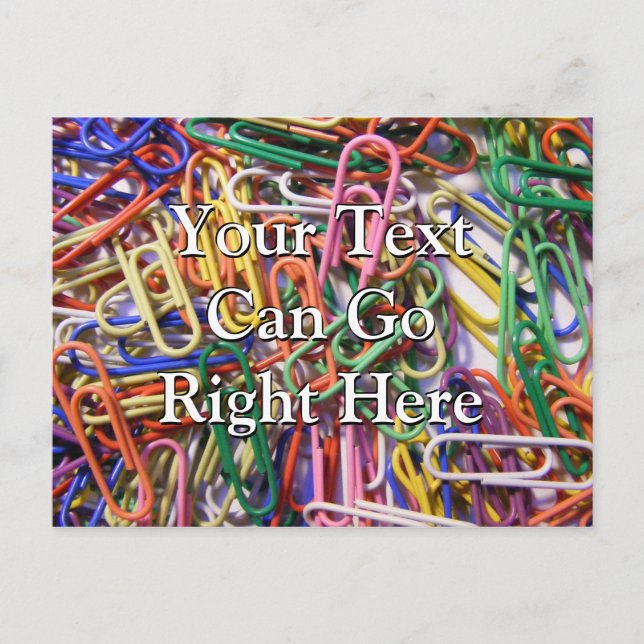 Colourful Paperclips Postcard (Front)