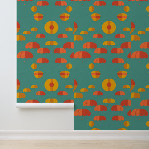 Colourful Parachutes on Teal Sky Wallpaper