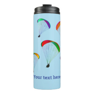 Colourful parachutes - paragliders with your name thermal tumbler