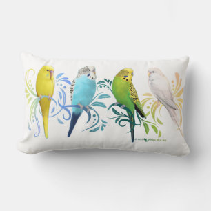 Colourful Parakeets Lumbar Cushion