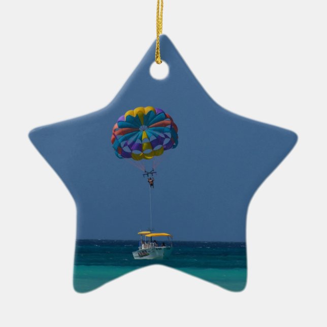Colourful Parasailing Ceramic Tree Decoration (Front)
