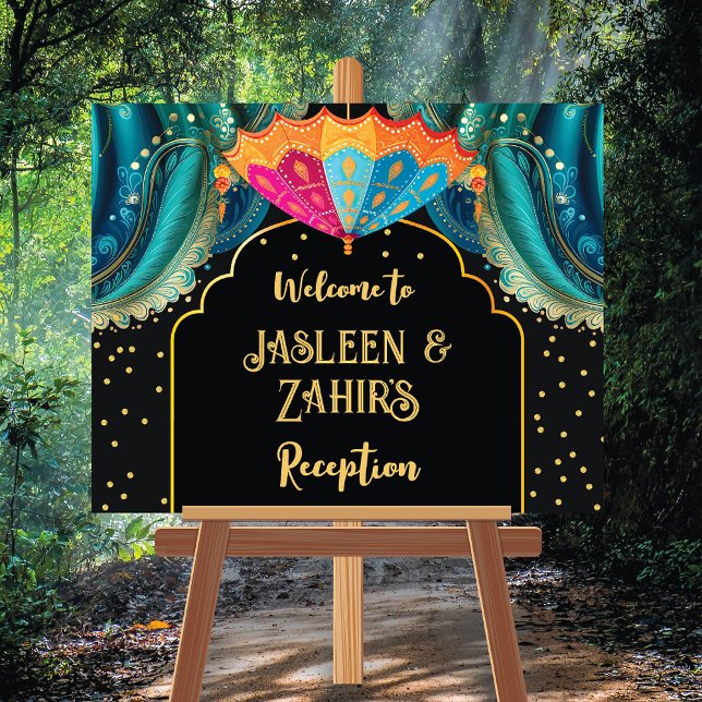 Colourful parasol  Indian Welcome Reception sign (Creator Uploaded)