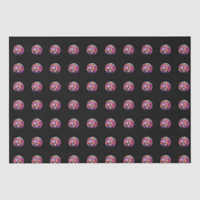 Colourful Paris France-Eiffel Tower Tissue Paper (Front)