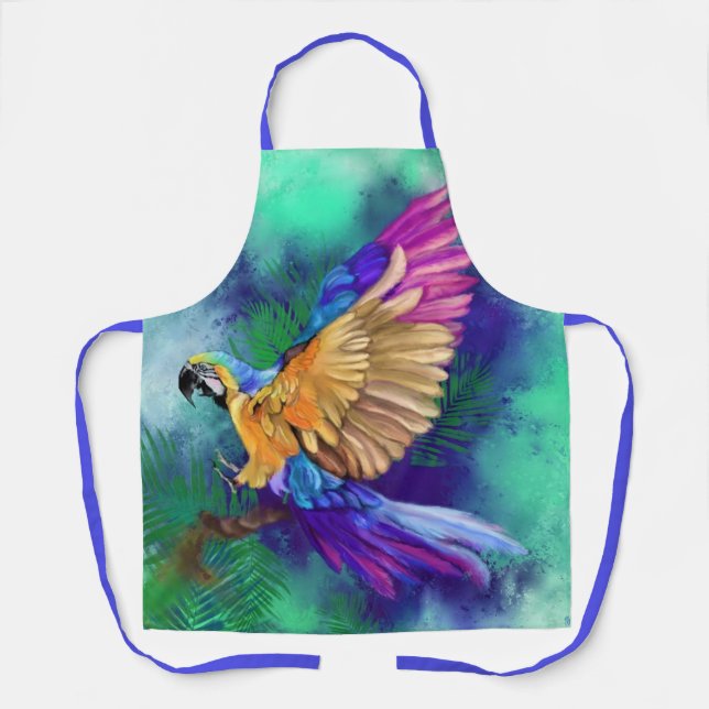 Colourful Parrot Apron (Front)