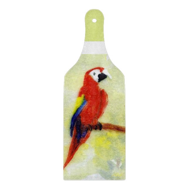 Colourful Parrot Bird Art Cutting Board (Front)