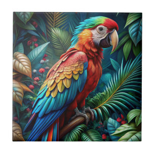 Colourful Parrot Ceramic Tile