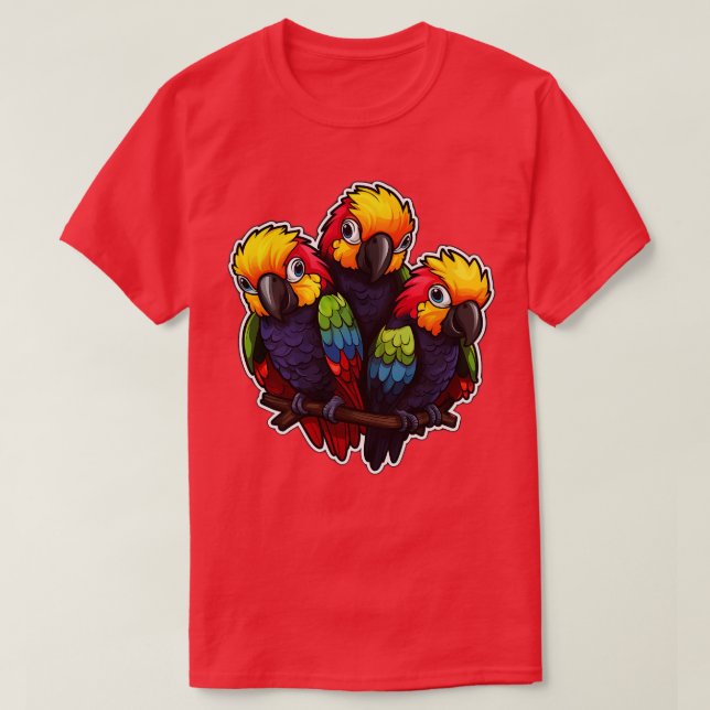 Colourful Parrot Cockatoo Parakeet Macaws Parrot 1 T-Shirt (Design Front)