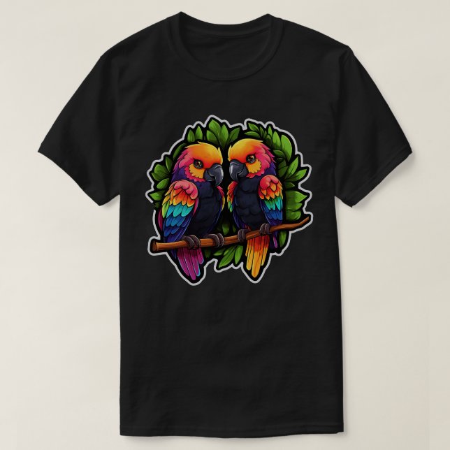 Colourful Parrot Cockatoo Parakeet Macaws Parrot 2 T-Shirt (Design Front)
