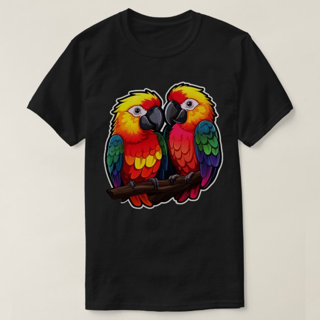 Colourful Parrot Cockatoo Parakeet Macaws Parrot 4 T-Shirt (Design Front)