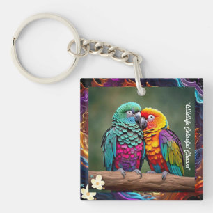 "Colourful Parrot Delight" Key Ring