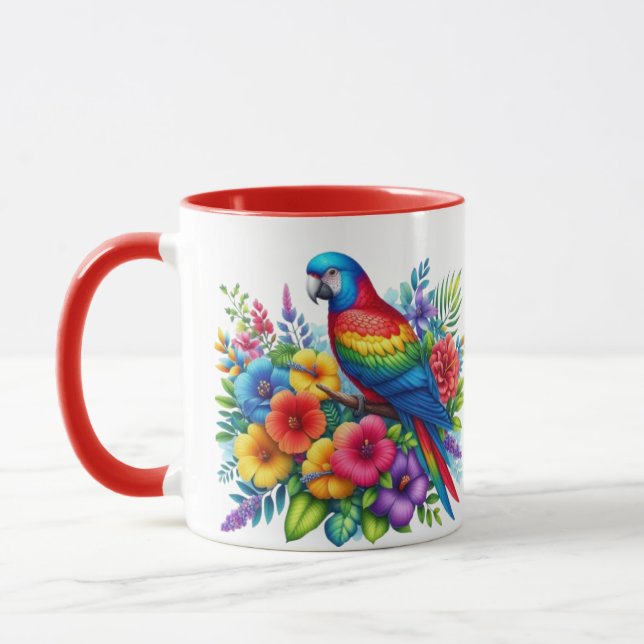Colourful Parrot Design Cup (Left)