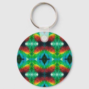 Colourful Parrot feathers pattern Key Ring