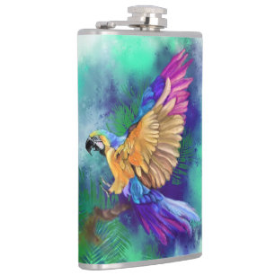 Colourful Parrot Flask