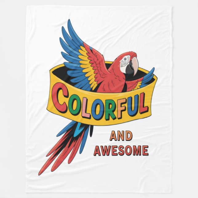 Colourful Parrot  Fleece Blanket (Front)