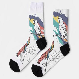 Colourful Parrot Graphic Socks