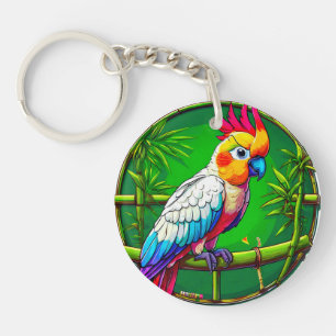 Colourful parrot key ring