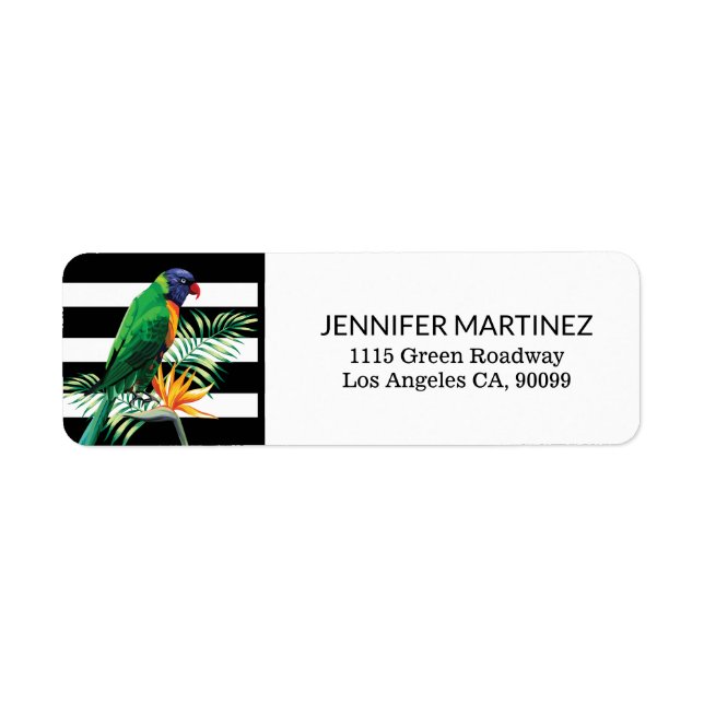 Colourful Parrot  Return Address Label (Front)