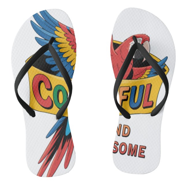 Colourful Parrot  Thongs (Footbed)