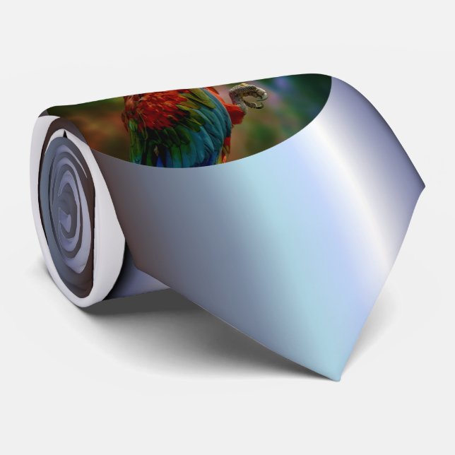 Colourful Parrot Tie (Rolled)