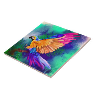 Colourful Parrot Tile
