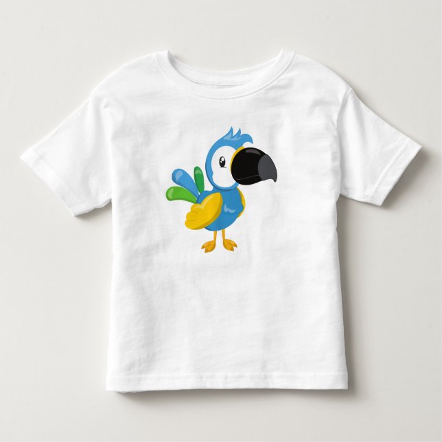 Colourful Parrot, Tropical Parrot, Cute Parrot Toddler T-Shirt (Front)