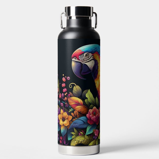 Colourful Parrot Water Bottle (Front)