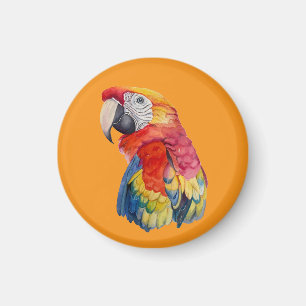 Colourful Parrot Watercolor Illustration Magnet