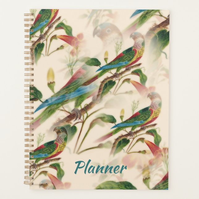 Colourful Parrots & Beautiful Flowers Planner (Front)