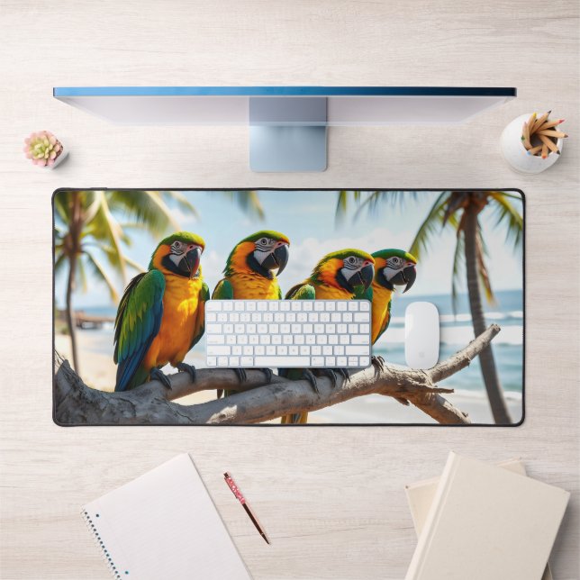 Colourful Parrots Desk Mat (Office 1)