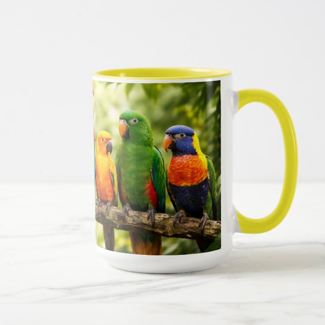 Colourful Parrots in Nature Mug (Right)