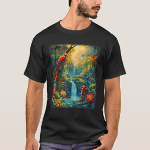 Colourful Parrots Rain Forest Jungle Macaw Parrot T-Shirt