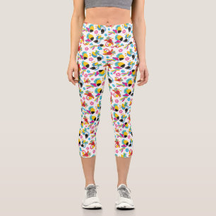 Colourful Parrots, Tropical Parrots, Birds, Flower Capri Leggings