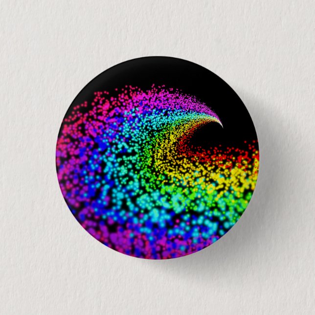 Colourful particles 3 cm round badge (Front)
