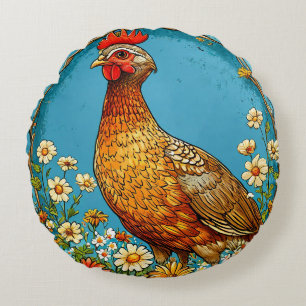 Colourful partridge Bird Countryside Wildlife Round Cushion