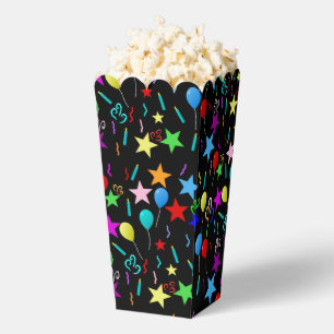 Colourful party balloons and stars favour box