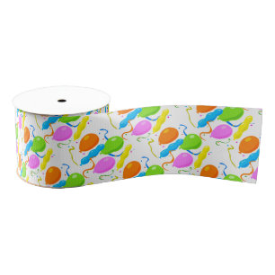 Colourful Party Balloons Grosgrain Ribbon
