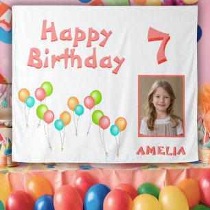 Colourful Party Balloons Kid Birthday Photo Tapestry
