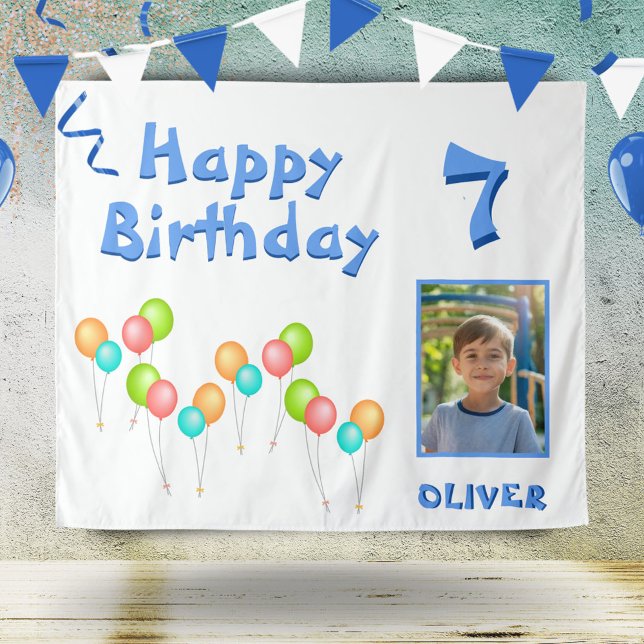 Colourful Party Balloons Kid Birthday Photo Tapestry (Creator Uploaded)