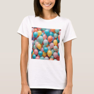 Colourful Party Balloons Pattern T-Shirt