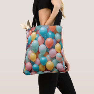 Colourful Party Balloons Pattern Tote Bag