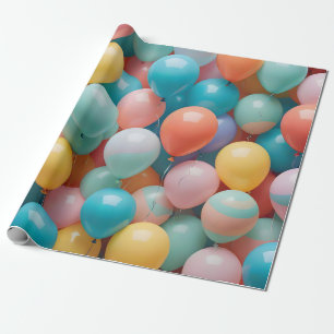 Colourful Party Balloons Pattern  Wrapping Paper