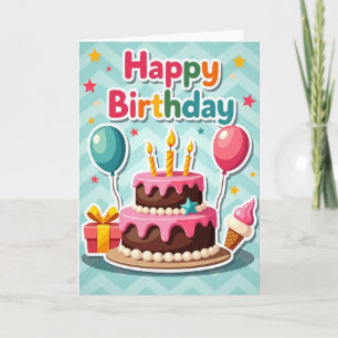 Colourful Party Birthday Card
