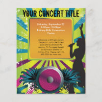 Colourful Party Flyer, Singer with Winged Speaker