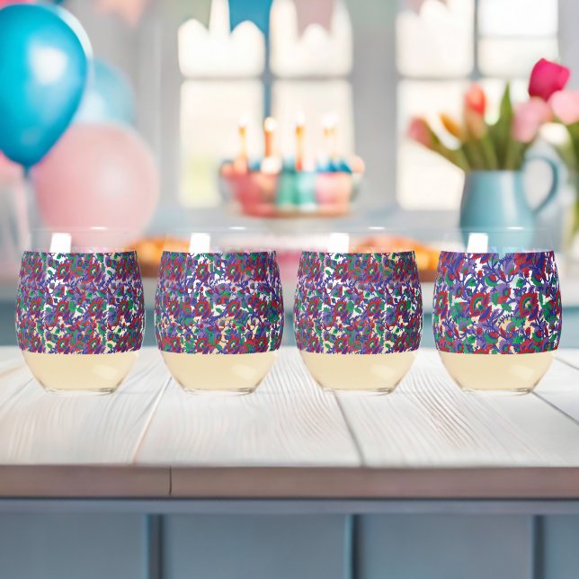 Colourful Party Glass Set | Fun Birthday Drinkware (Insitu (Baby Shower))