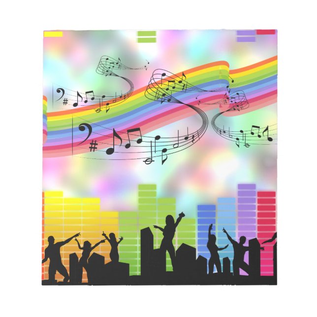 Colourful Party Music Notepad (Front)